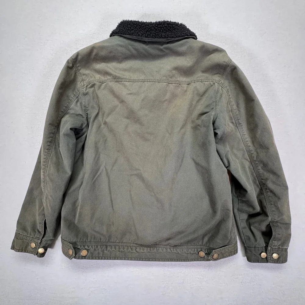 Coleman Mens Sherpa Lined Canvas Workwear Jacket‎ Olive Green Large WPL 12902